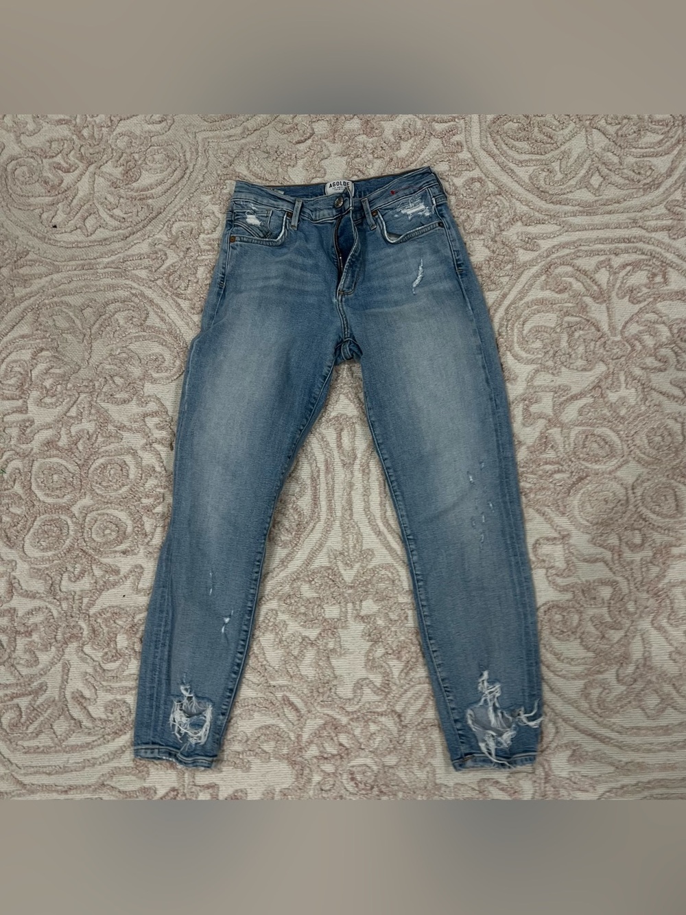 Agolde Women's Light Blue Distressed Jeans